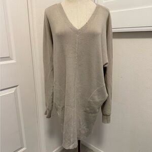 Anthropologie Taupe V-Neck Sweater